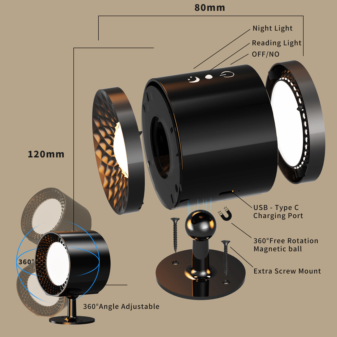 Magnetic Lamp Double-side