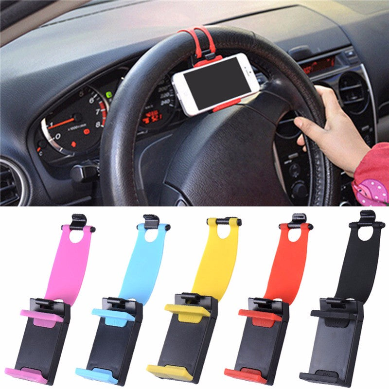 Supporto Portatile Universale Portatile/Clip / Presa Hands Free per Volante per iPhone13/ 12/11/X/8 Samsung S20/S10 con Schermo Piatto da 5,5 Pollici / 13,97 cm