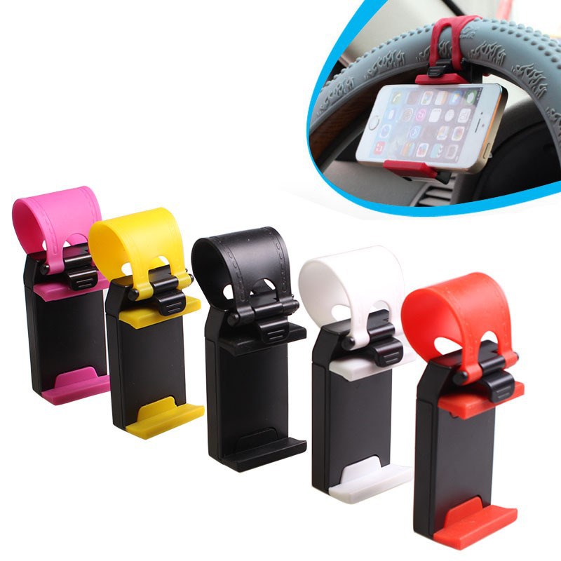 Supporto Portatile Universale Portatile/Clip / Presa Hands Free per Volante per iPhone13/ 12/11/X/8 Samsung S20/S10 con Schermo Piatto da 5,5 Pollici / 13,97 cm