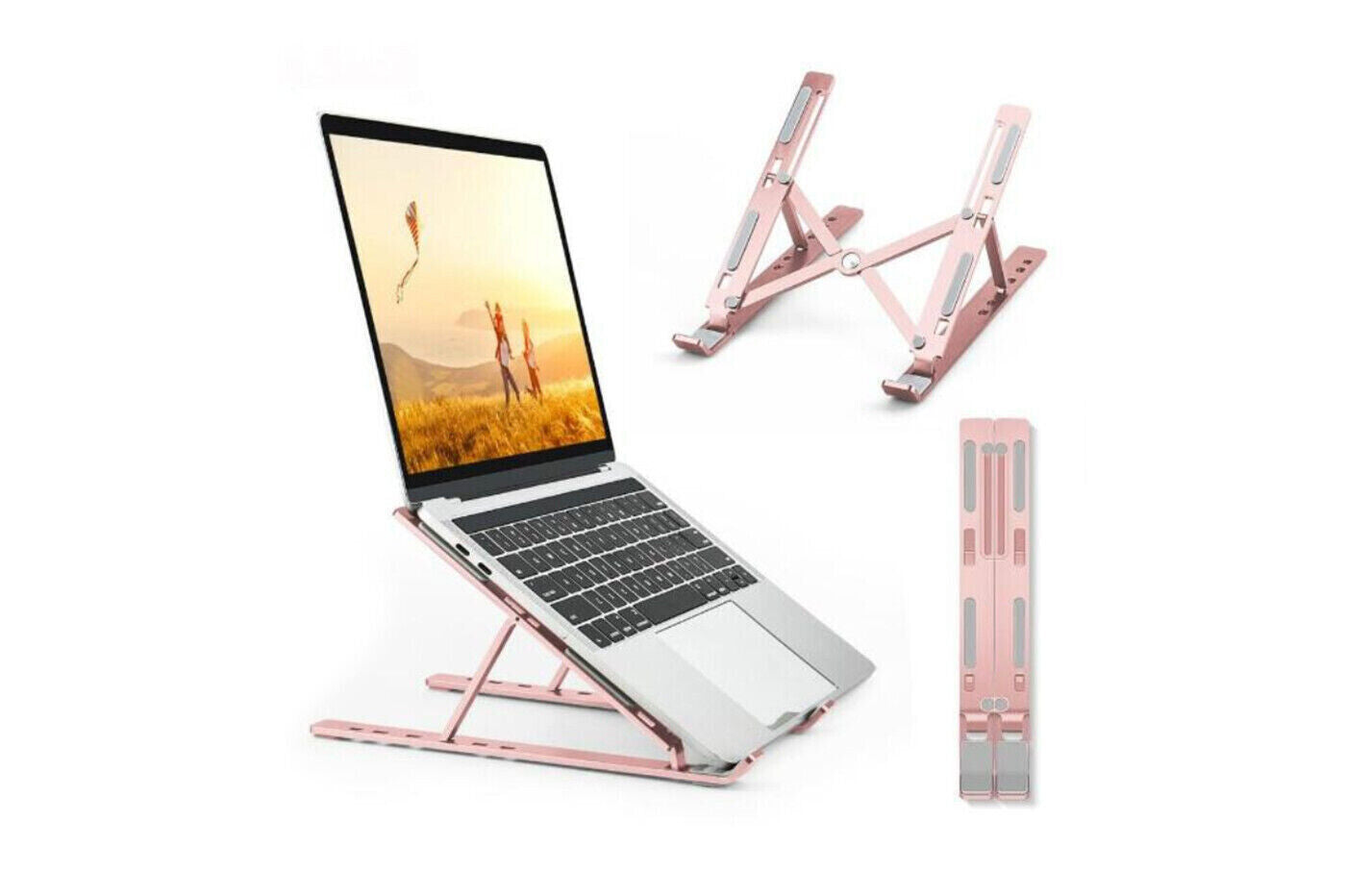 Supporto Portatile per PC Rosa Tablet Computer Base Pieghevole Regolabile