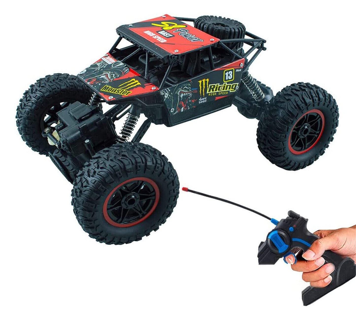 Ferngesteuertes Geländewagen für Kinder, Rock Crawler, 4 Räder, Motirci 8001 