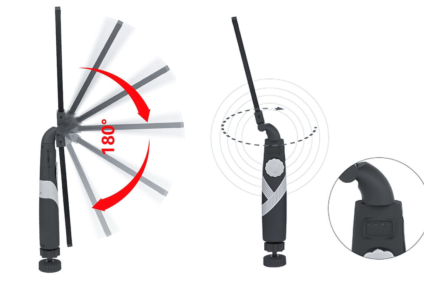 Über USB wiederaufladbare rotierende tragbare magnetische COB-LED-Taschenlampe