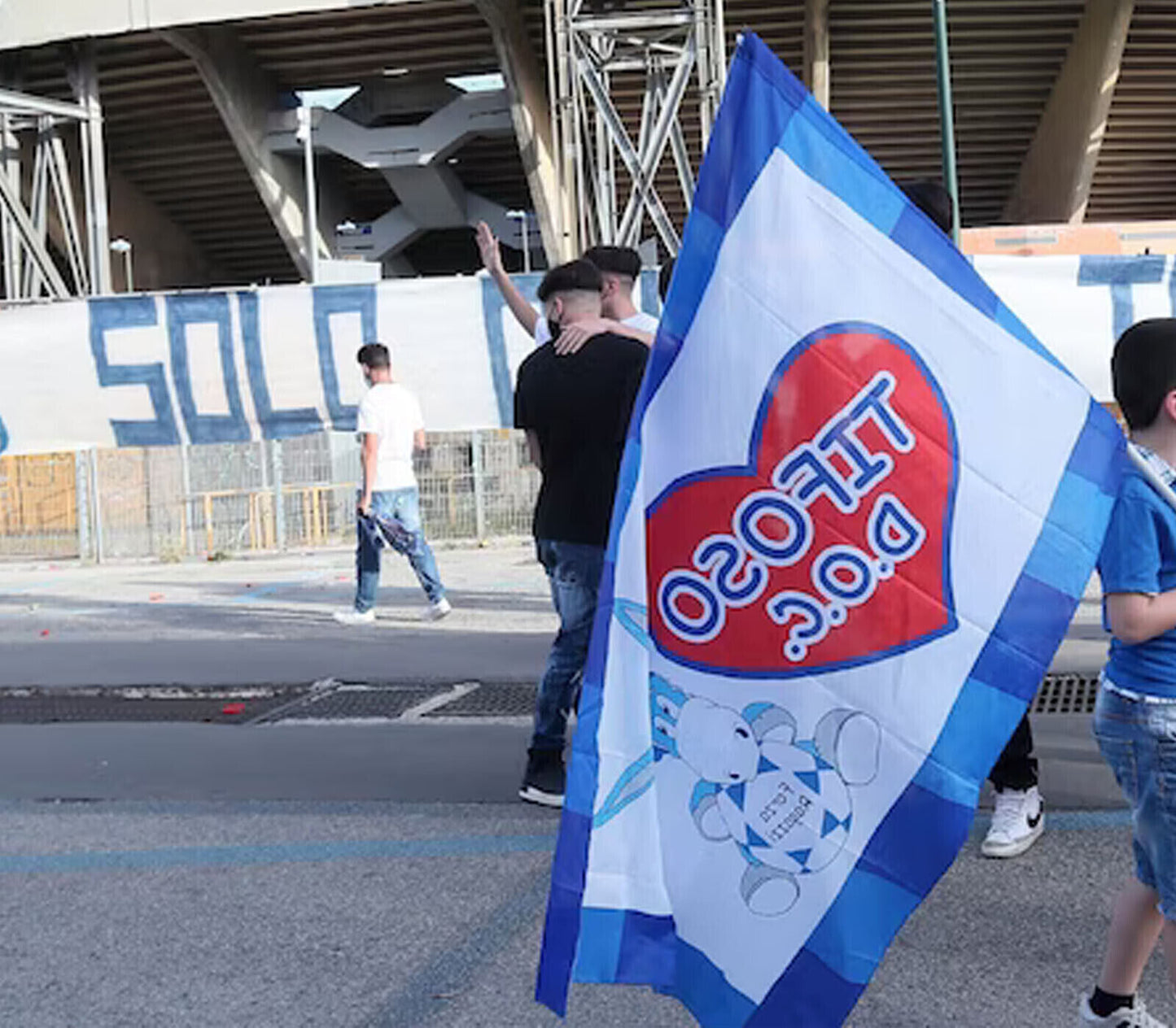 Bandiera Del Napoli Gigante Tifoso DOC 270x170cm Tifoseria Azzurra Ssc Napoli