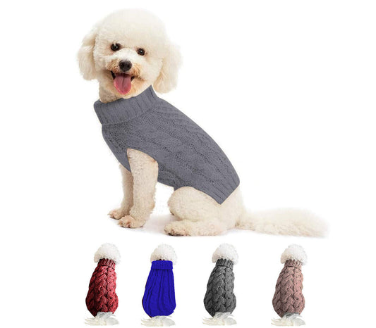 Vestito per Cane Maglione Invernale Caldo Dolcevita Taglia Piccola Cucciolo 3XS