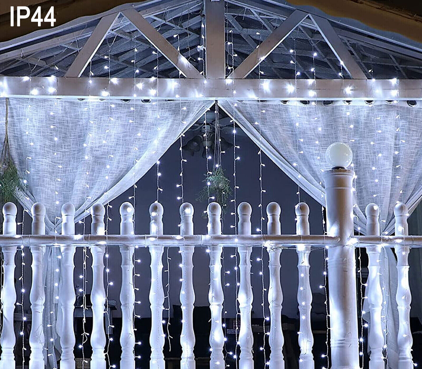 Tenda Luminosa Natalizia 3x2.70M Cascata Luci Di Natale LED Luce Fredda