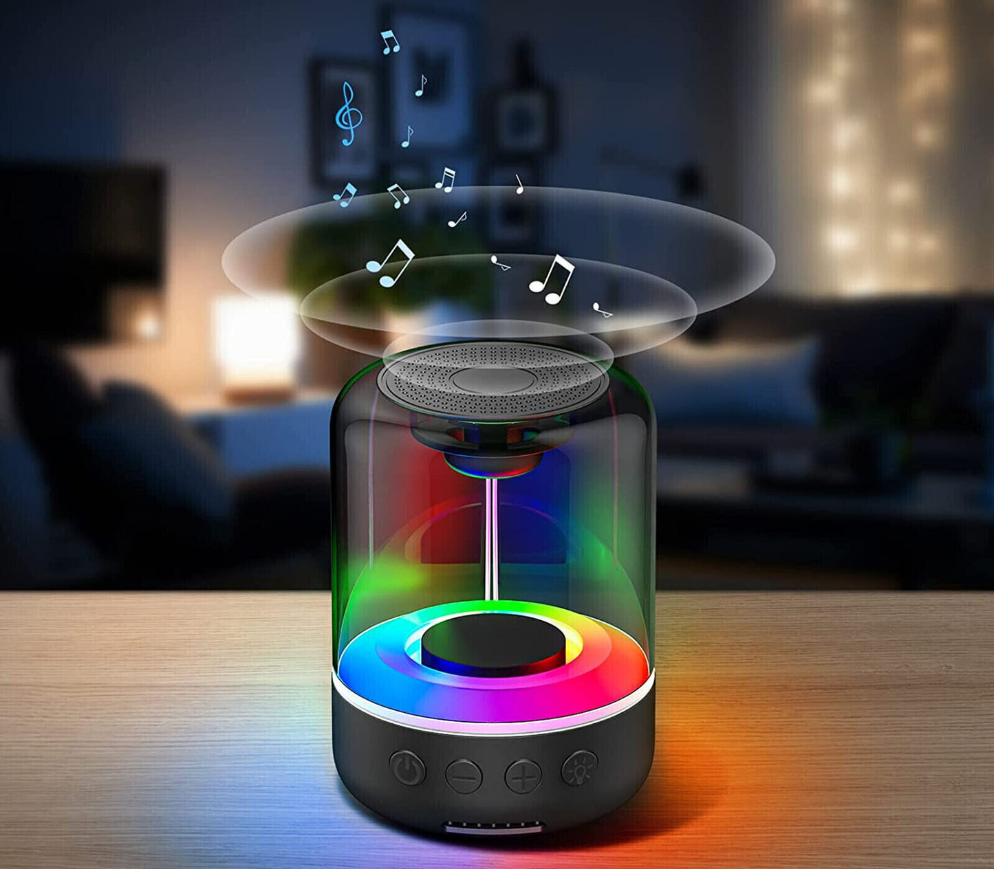 Mini Cassa Bluetooth Portatile con Luce LED RGB Ricaricabile USB Altoparlante