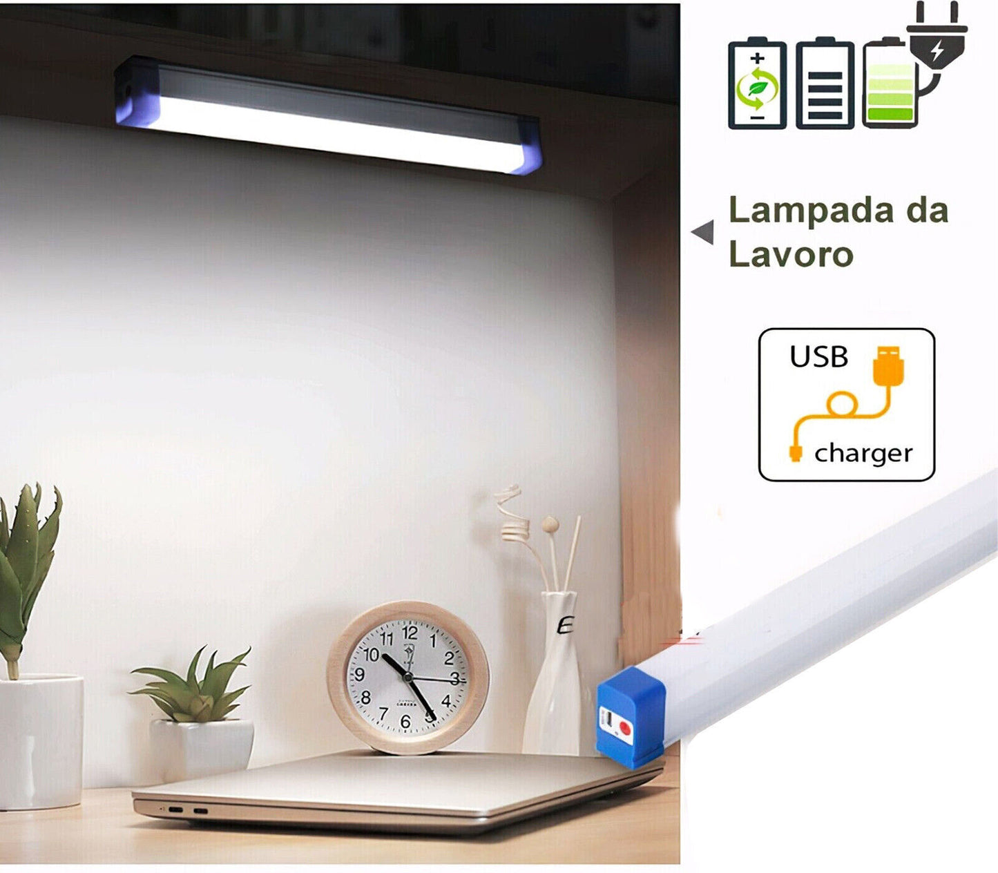 LED-Notfalllampe, kaltes Licht, 17 cm, wiederaufladbare Batterie, tragbare Taschenlampe 