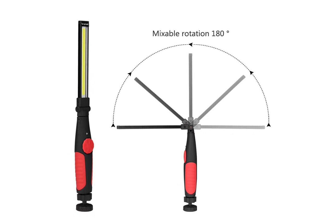 Torcia led portatile usb ricaricabile calamita regolabile lampada lavoro