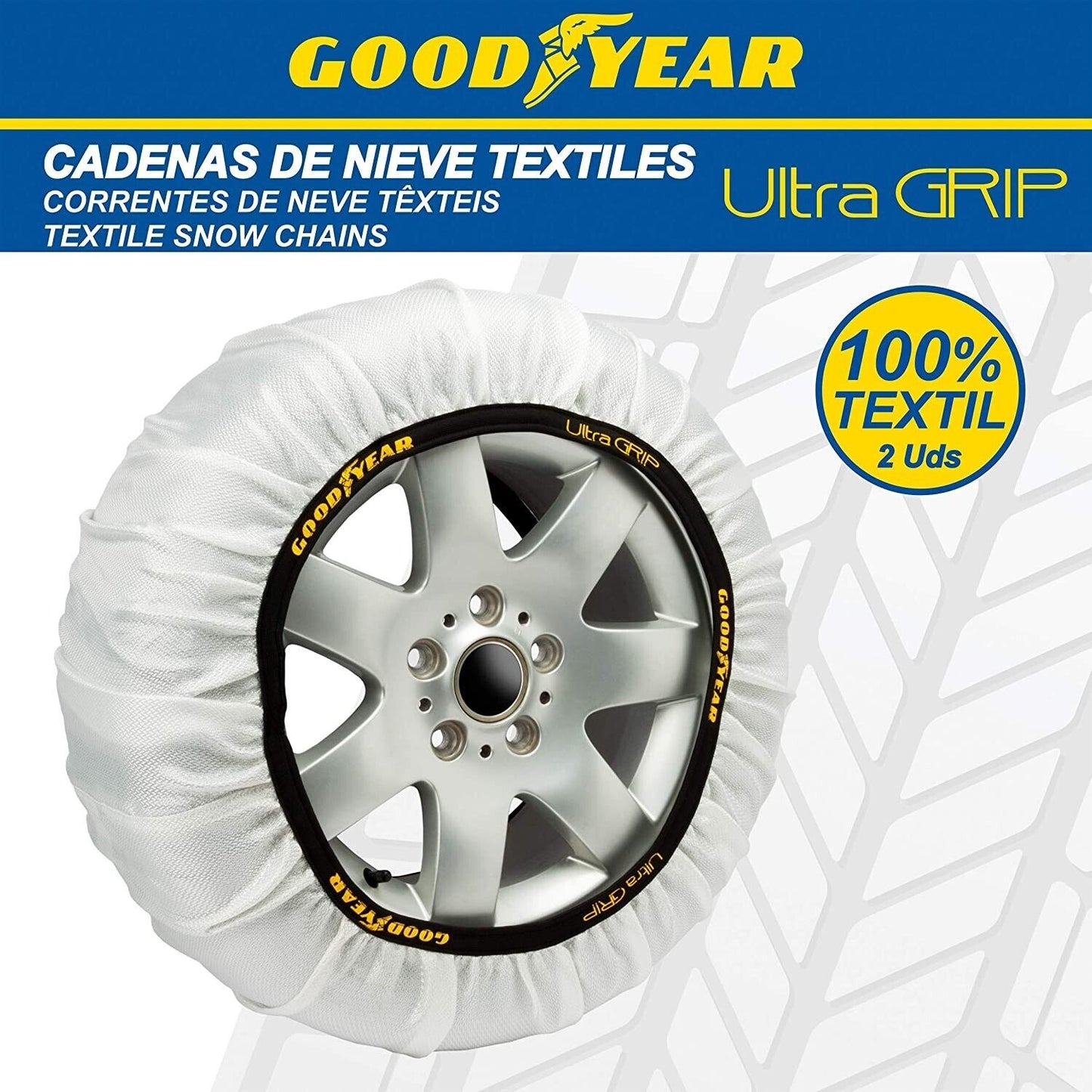 Goodyear GOD8015 Ultra Grip Textil-Schneeketten, XL, 2er-Set, GRÖSSE XL