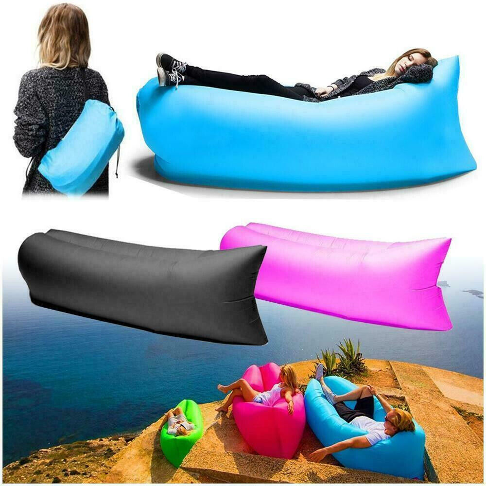 MATERASSINO GONFIABILE AIR SOFA POUF SACCO LETTO DIVANO SPIAGGIA MARE MONTAGNA