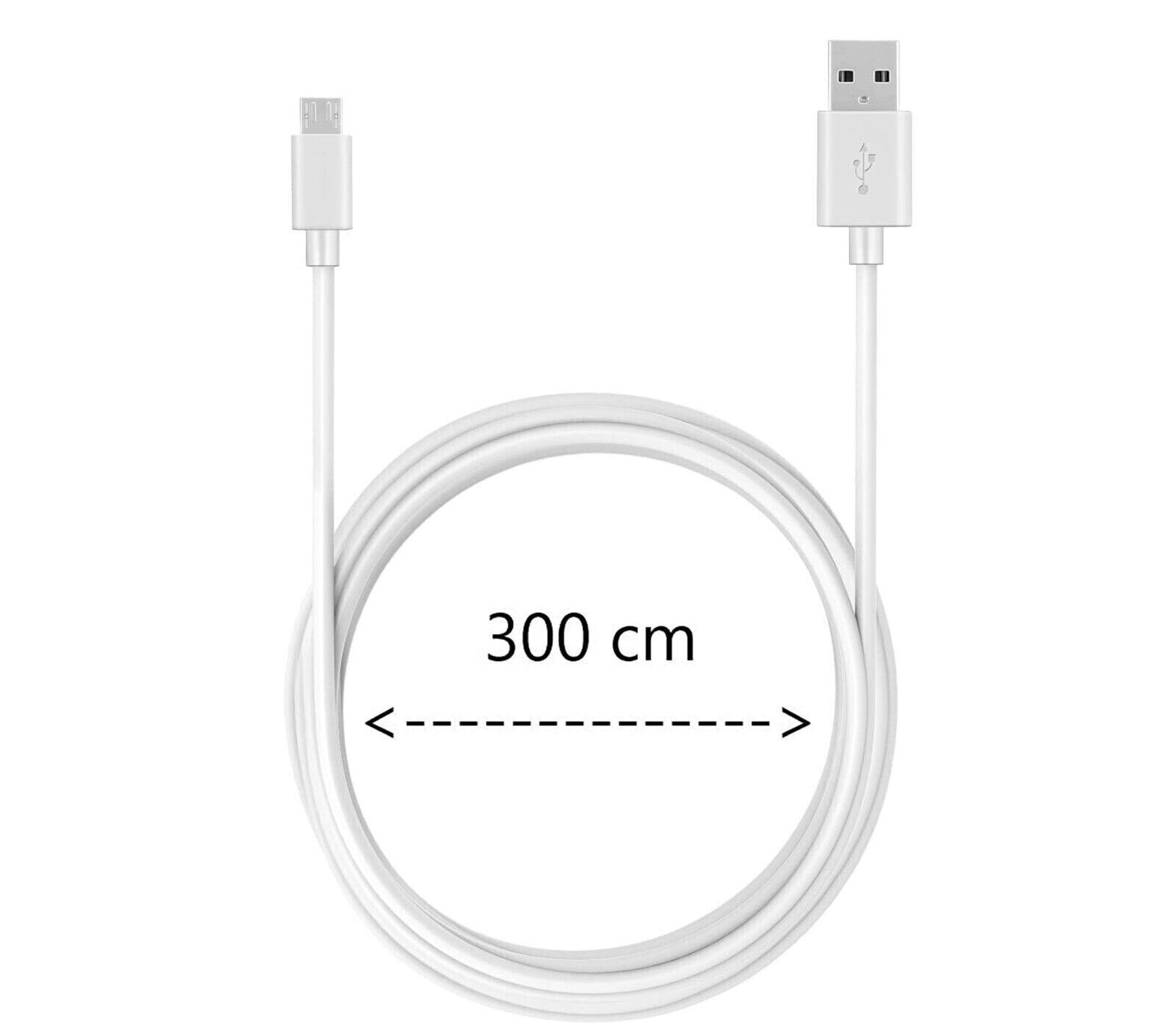 Micro-USB-Kabel, 3 Meter, Smartphone-Ladegerät, Datenübertragung 