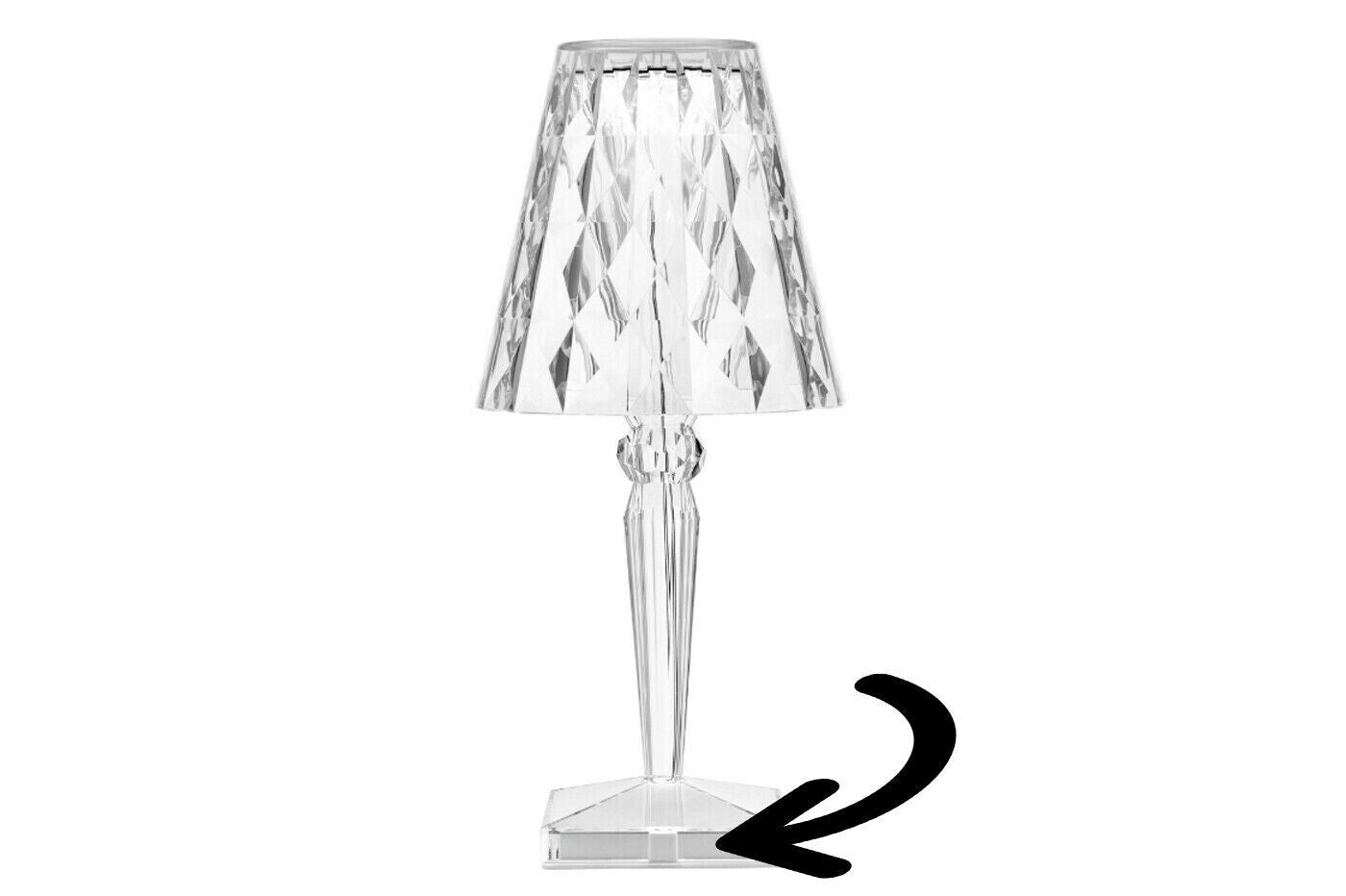 Lampada Tavolo Diamantata Ricaricabile USB Effetto Cristallo Luce Decorativa