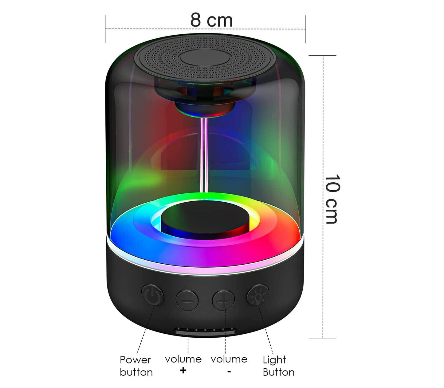 Mini Cassa Bluetooth Portatile con Luce LED RGB Ricaricabile USB Altoparlante