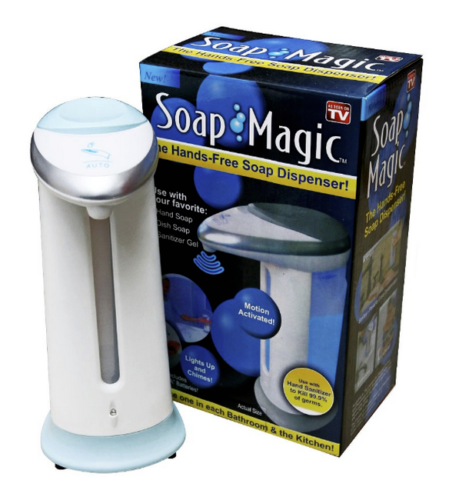 DISPENSER PORTA SAPONE EROGATORE DOSATORE AUTOMATICO MAGIC SOAP INFRAROSSI