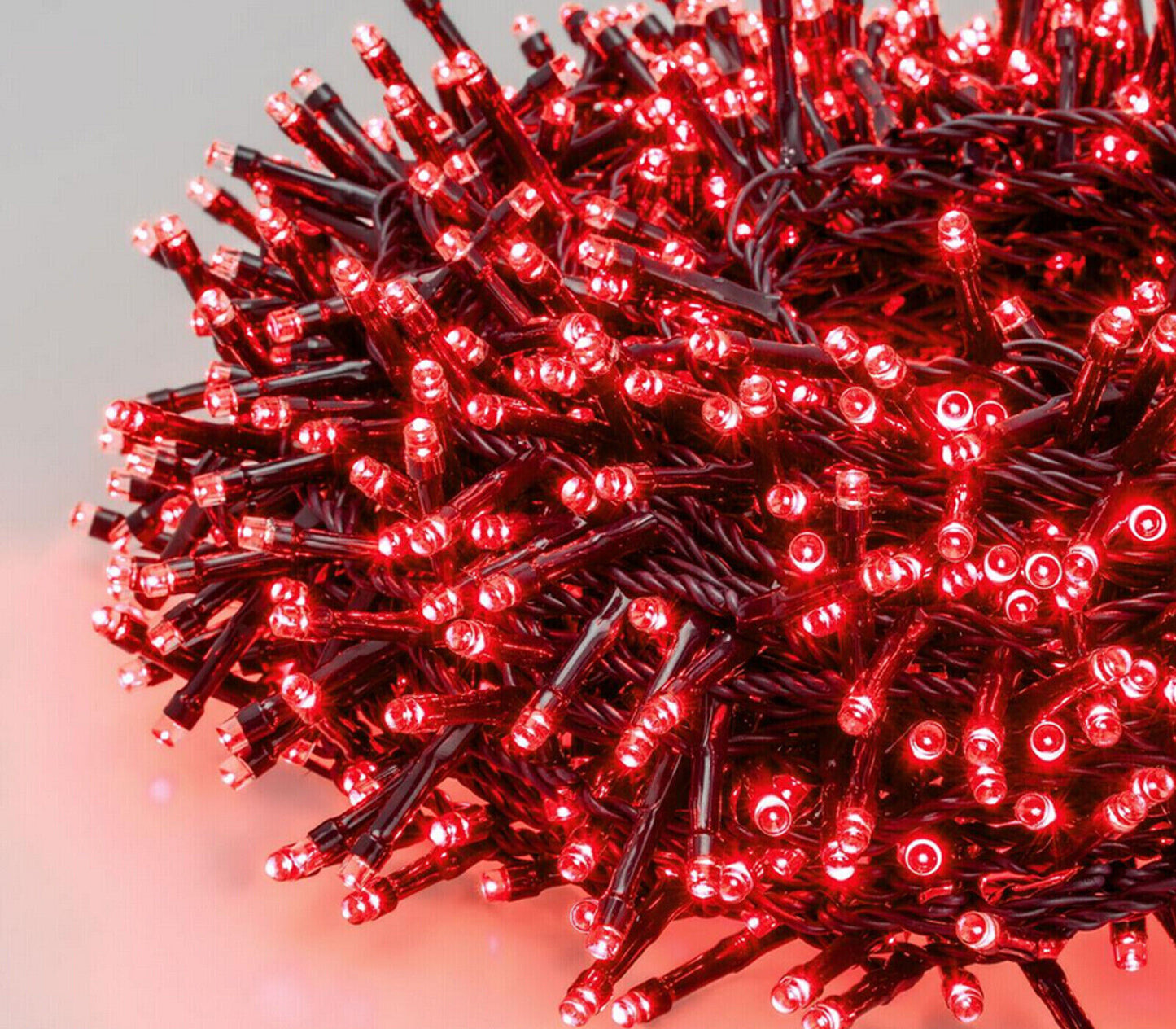 Weihnachtsbaumbeleuchtung, 300 LEDs, Mini-Glühwürmchen, 23 m Lichterkette, rotes Licht