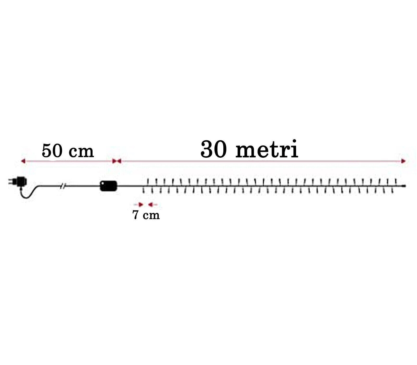 Weihnachtsbaumbeleuchtung 400LED Minilucciole 30MT Kaltlicht-Lichterkette