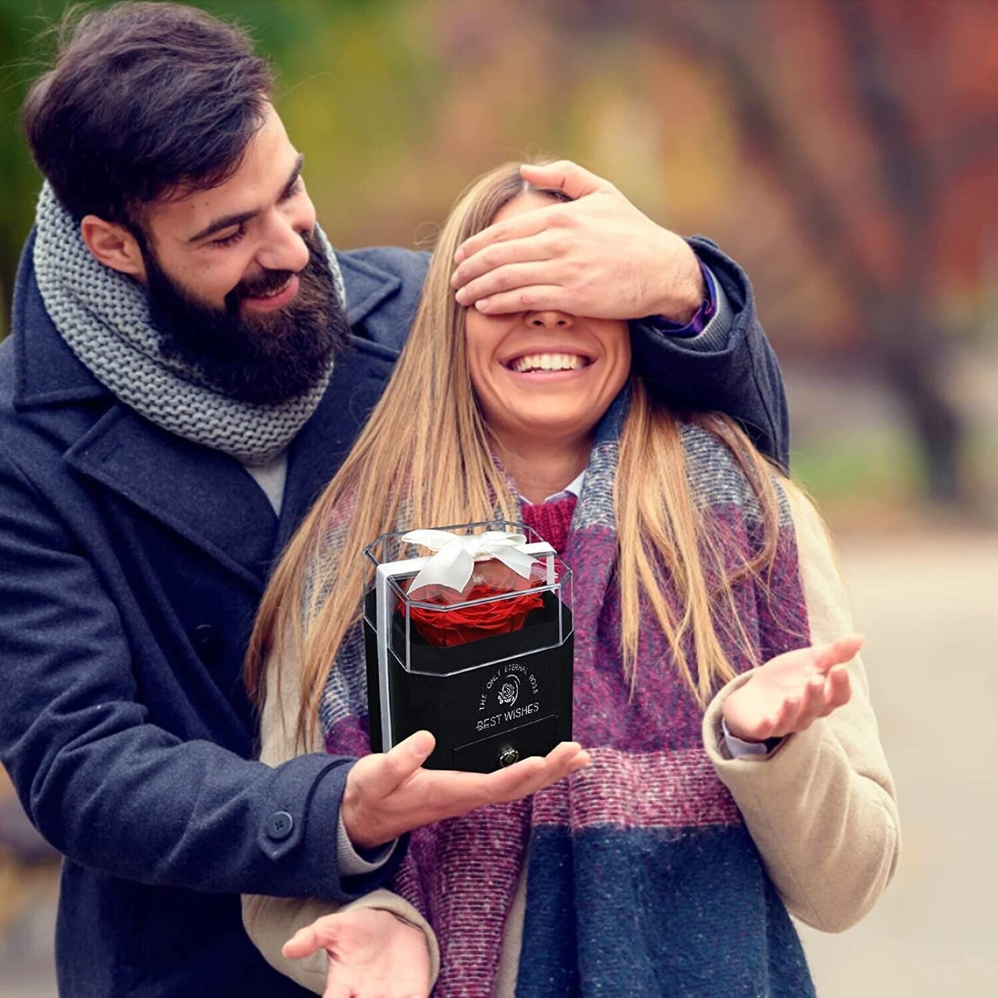 TOPCOLO Rosa Stabilizzata Vera, Rosa Eterna Confezione Regalo Con Collana, Idee