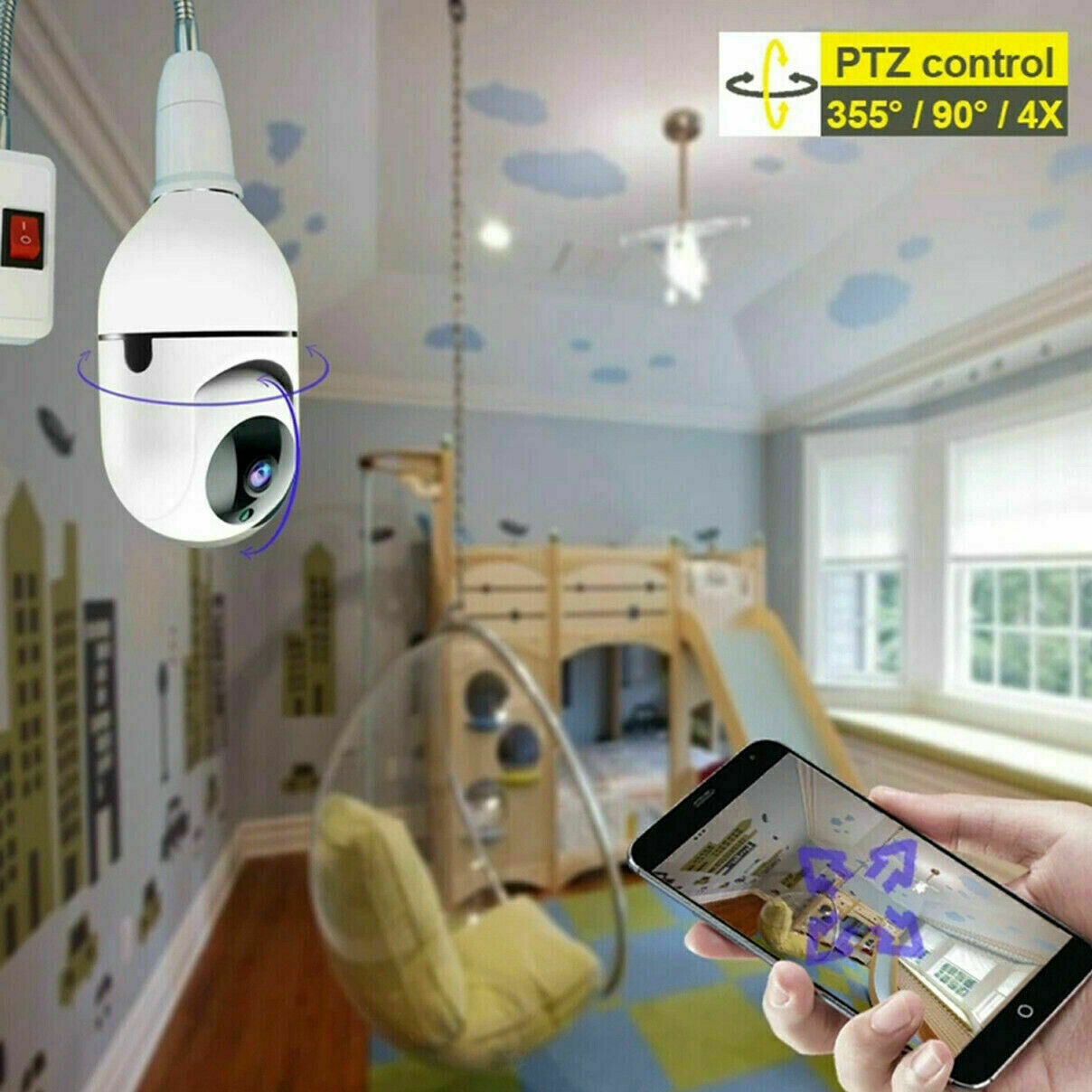 TELECAMERA IP CAM PTZ WIFI CAMERA DOME WIRELESS SPEED ZOOM YOOSEE LAMPADINA E27