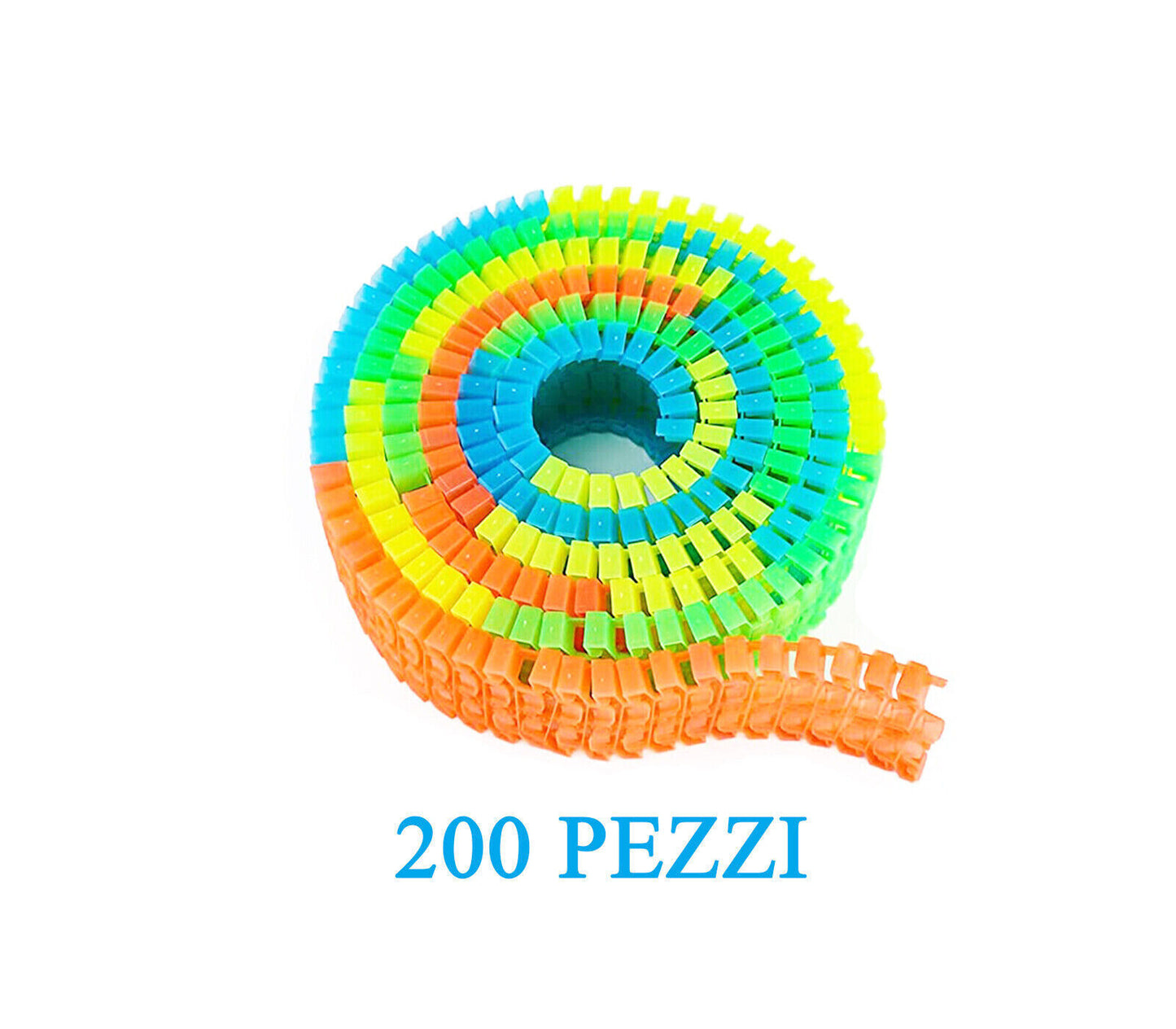 Pista Macchinine Luminosa Giocattolo Bambini Pista Flessibile Fluorescente 200PZ