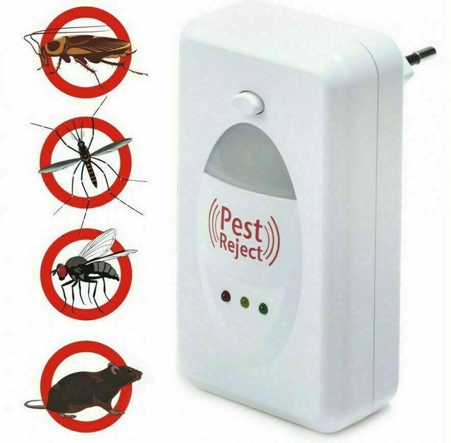 INSETTICIDA ANTI ZANZARE SCACCIA TOPI INSETTI REPELLENTE ULTRASUONI PESTREJECT