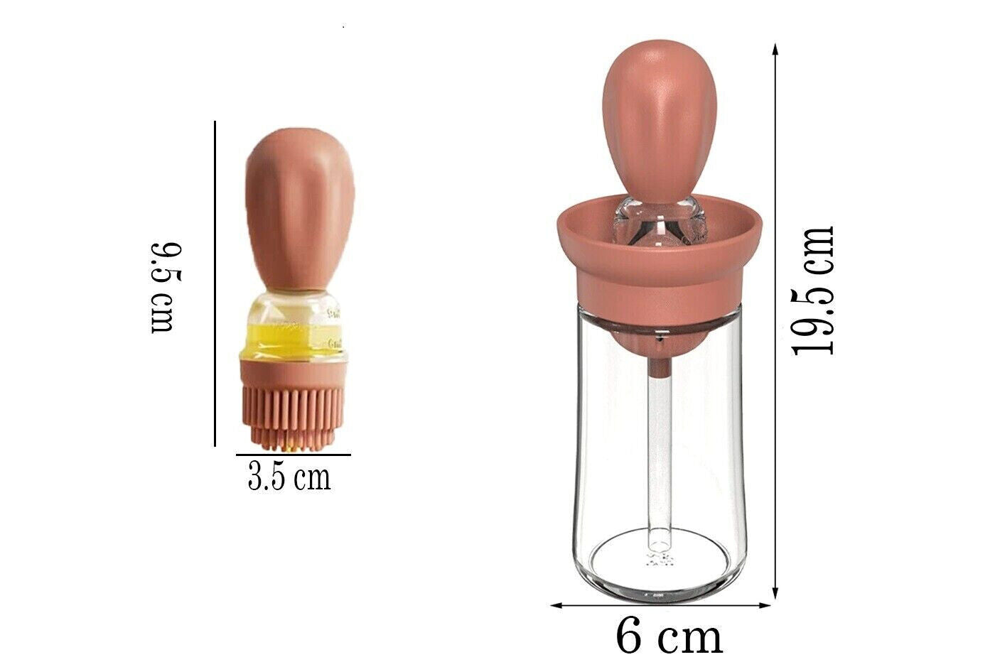 Dosatore Olio con Pennello Silicone 9ml Bottiglia Contagocce Alimenti Cucina