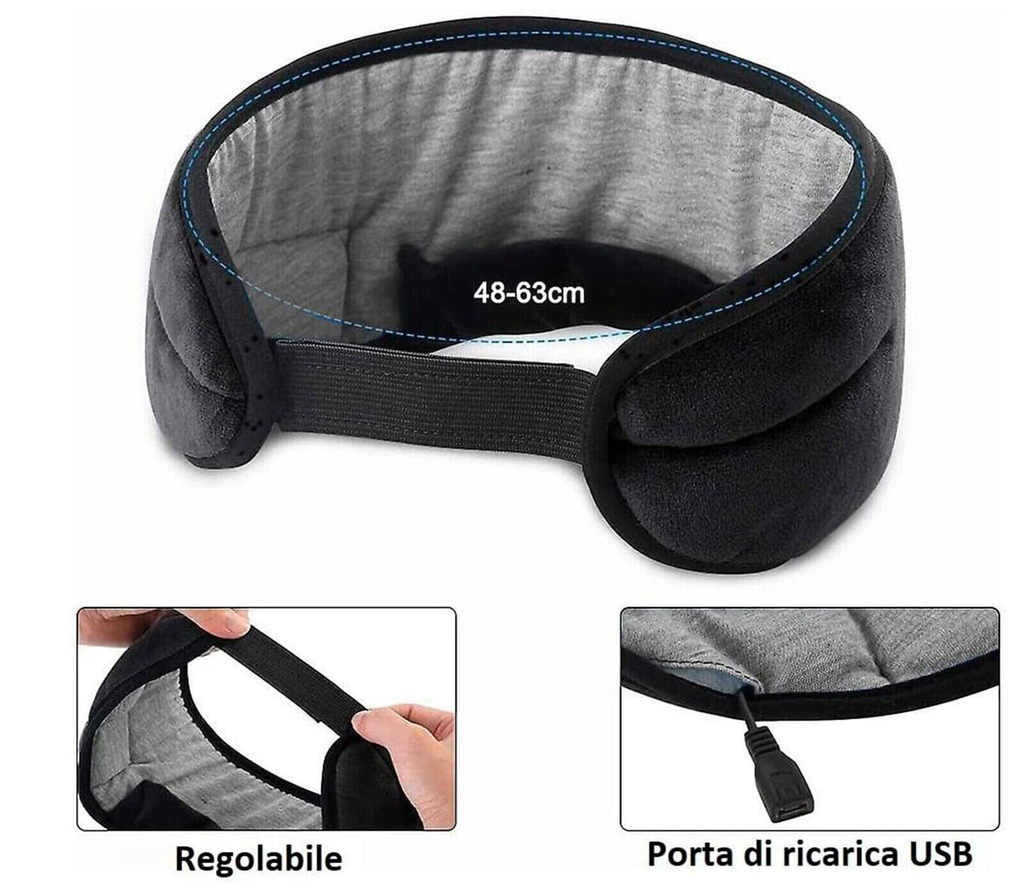 Maschera Fascia Bluetooth Per Occhi Maschera Viaggio Cuffie Wireless Sonno Q-YZ1