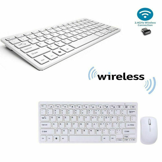 KIT TASTIERA E MOUSE MINI WIFI WIRELESS PER PC 2.4GHz KEYBOARD USB SENZA FILI