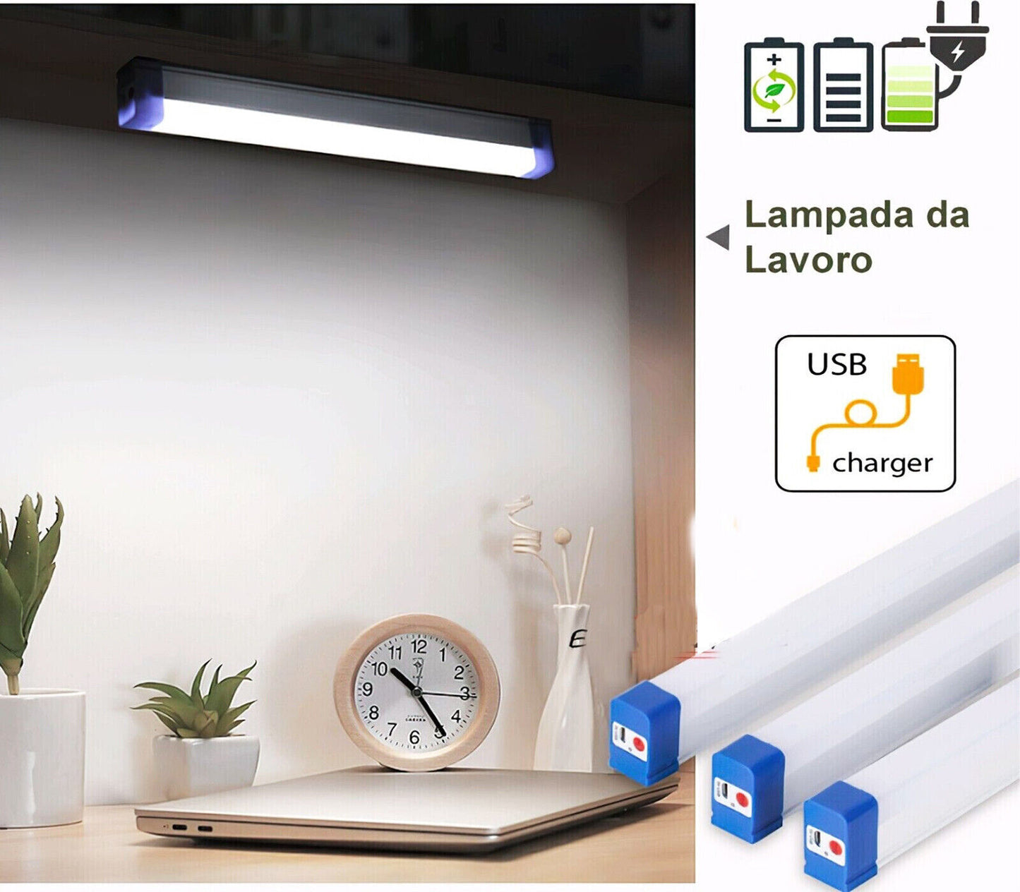 LED-Notfalllampe, kaltes Licht, 17 cm, wiederaufladbare Batterie, tragbare Taschenlampe 