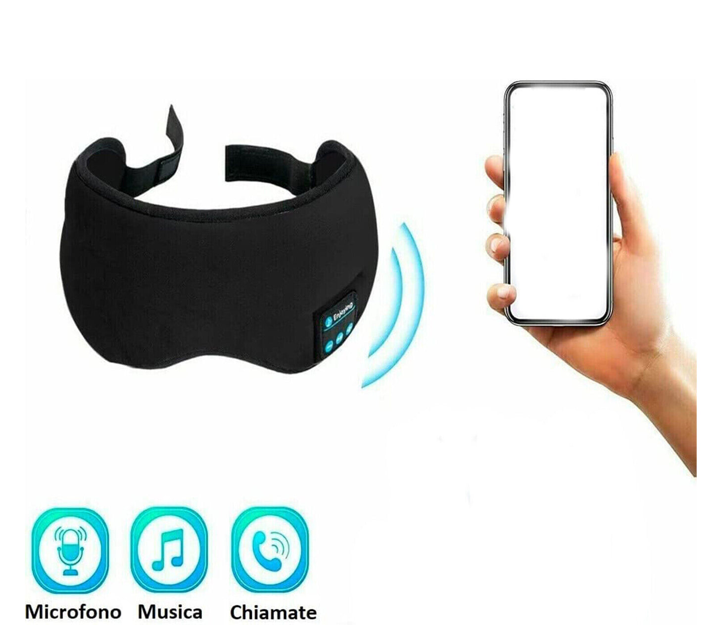 Maschera Fascia Bluetooth Per Occhi Maschera Viaggio Cuffie Wireless Sonno Q-YZ1