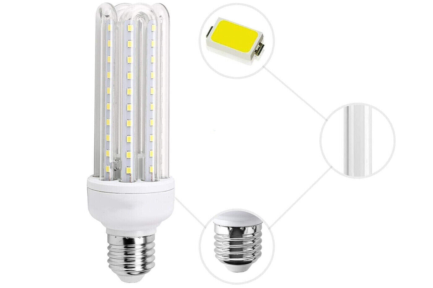 Lampadina led 12W smd luce fredda 6000k attacco E27 iris illuminazione casa