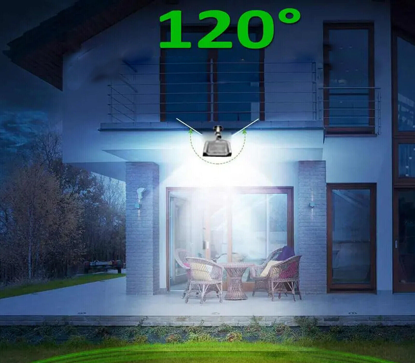 Lampione Solare 136 LED Esterno Luce Fredda Sensore Movimento Controllo Remoto