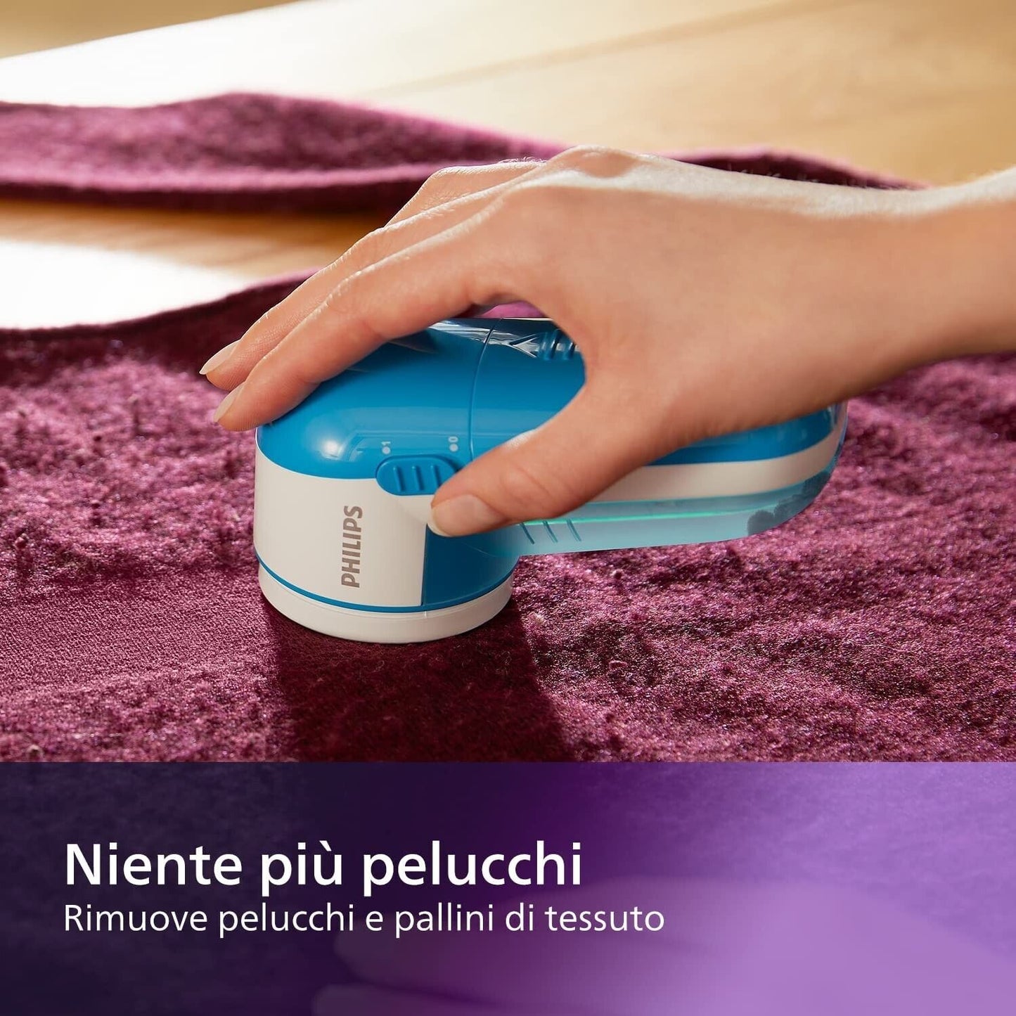 Philips Levapelucchi Elettrico - Leva Pallini per Vestiti, Blu (GC026/00)