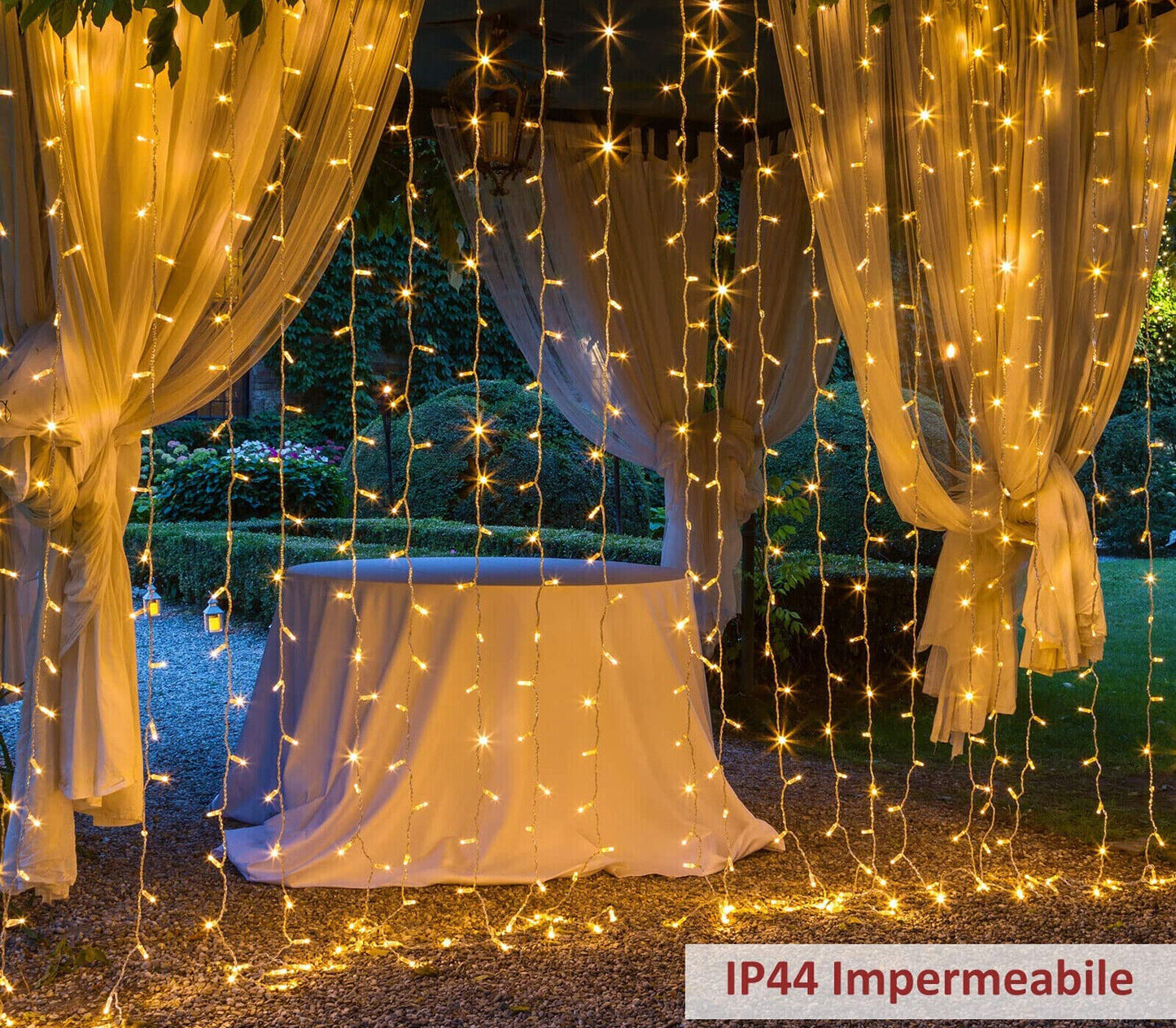 Tenda Luminosa Natalizia 3x2.70M Cascata Luci Di Natale LED Luce Calda