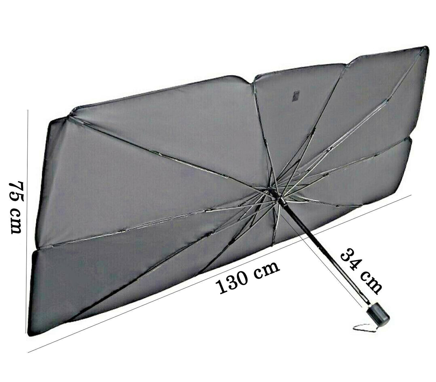 Parasole per auto parabrezza anteriore ombrello portatile pieghevole 130x75cm