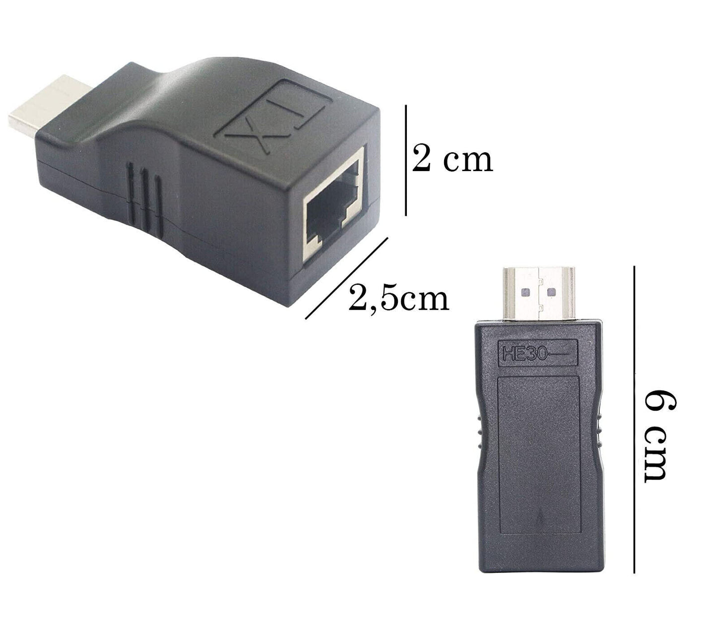 HDMI-Extender-Kabeladapter HDMI-Stecker - RJ45-Buchse Cat 5/6-Kabel Q-HD5 