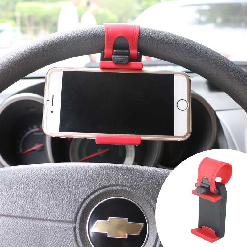 Supporto Portatile Universale Portatile/Clip / Presa Hands Free per Volante per iPhone13/ 12/11/X/8 Samsung S20/S10 con Schermo Piatto da 5,5 Pollici / 13,97 cm