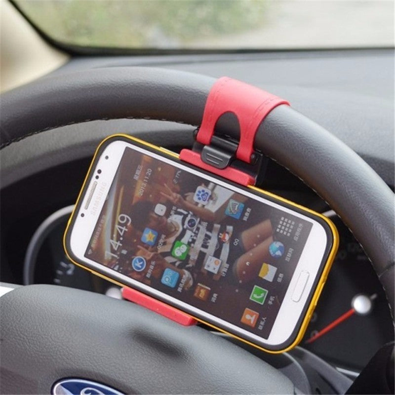 Supporto Portatile Universale Portatile/Clip / Presa Hands Free per Volante per iPhone13/ 12/11/X/8 Samsung S20/S10 con Schermo Piatto da 5,5 Pollici / 13,97 cm