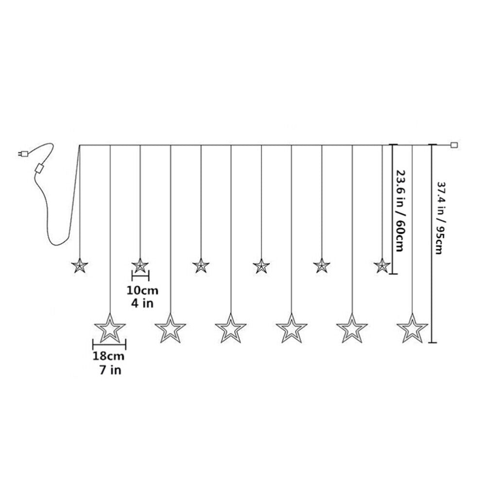 CATENA LUMINOSA STELLA LUCE BIANCO CALDO STELLE LUCI LED NATALE FESTE ADDOBBI